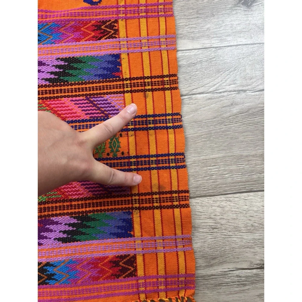 Vtg Guatemalan Table Runner Tapestry /Embroidered 42